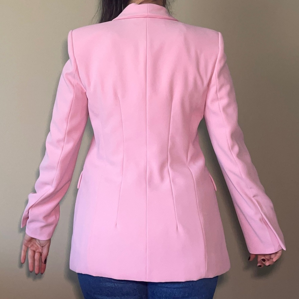 ZARA Pink Shawl Collar Single Button Blazer Jacket Women's Size S - Picture 5 of 7